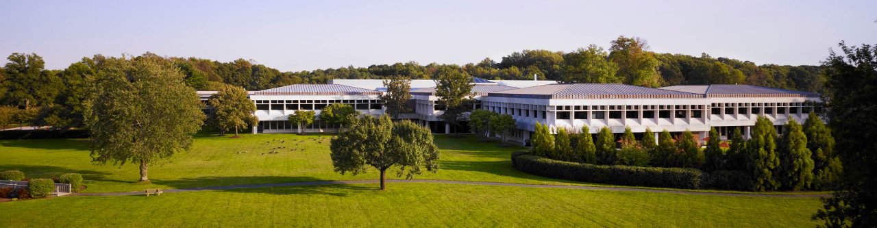 An aerial view of the RWJF headquarters in Princeton, N.J.