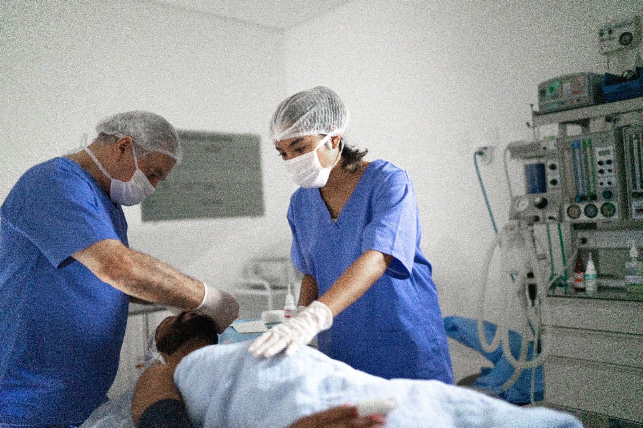 Nurses preparing patient for the surgery at hospital